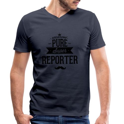 100 Prozent super Reporter - Männer Bio-T-Shirt mit V-Ausschnitt von Stanley & Stella