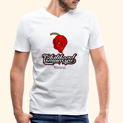 Chili Fan Design Chilihead - Männer Bio-T-Shirt mit V-Ausschnitt von Stanley & Stella