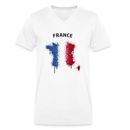 France Text Landkarte Flagge Graffiti - Männer Bio-T-Shirt mit V-Ausschnitt von Stanley & Stella