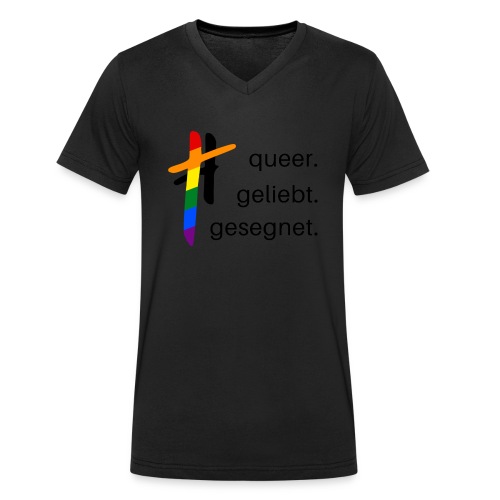 queer.geliebt.gesegnet - Stanley/Stella Männer Bio-T-Shirt mit V-Ausschnitt