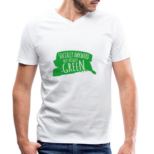 Socially awkward but totally green - Stanley/Stella Mannen bio-T-shirt met V-hals
