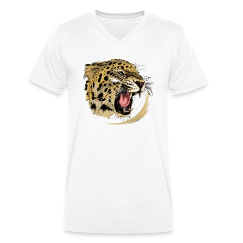leopard - Stanley/Stella Männer Bio-T-Shirt mit V-Ausschnitt