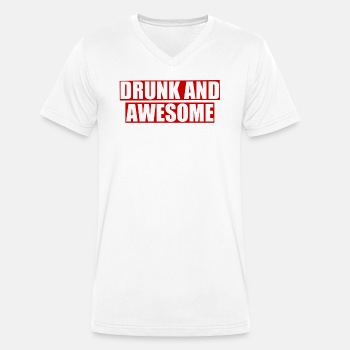 Drunk and awesome - Organic V-neck T-shirt for men