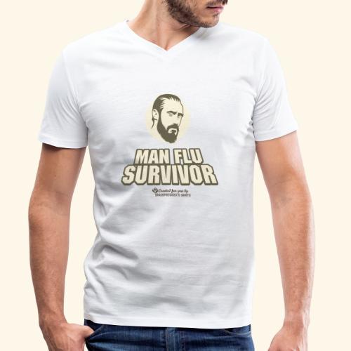 Man Flu Survivor T-Shirt Design - Männer Bio-T-Shirt mit V-Ausschnitt von Stanley & Stella