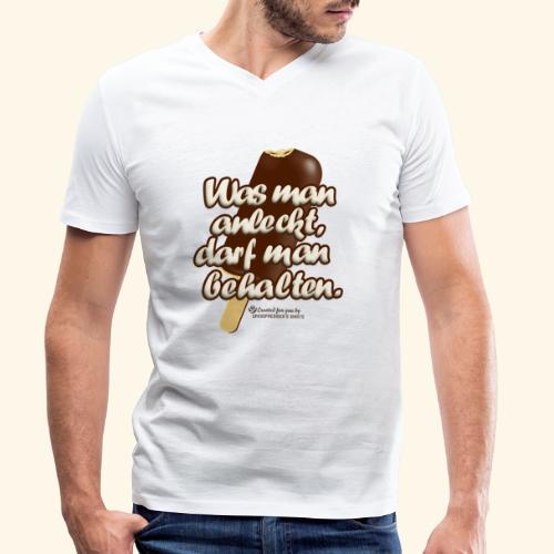 Sprüche T-Shirt Was man anleckt - Stanley/Stella Männer Bio-T-Shirt mit V-Ausschnitt