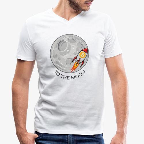 Bitcoin To The Moon! - Men's Organic V-Neck T-Shirt by Stanley & Stella