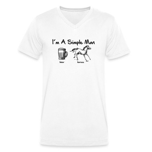 Vorschau: simple man pferd - Männer Bio-T-Shirt mit V-Ausschnitt von Stanley & Stella