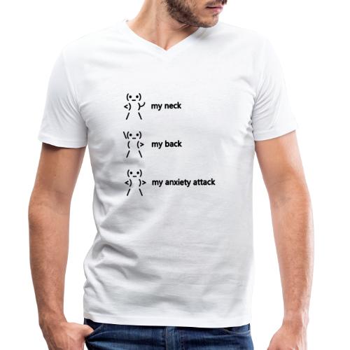 neck back anxiety attack - Men's Organic V-Neck T-Shirt by Stanley & Stella