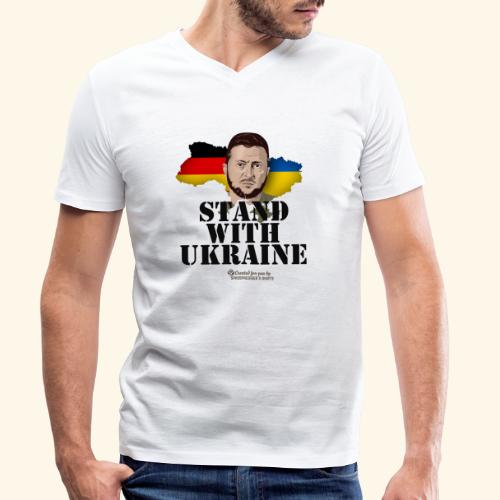 Ukraine Deutschland Slogan Stand with Ukraine - Männer Bio-T-Shirt mit V-Ausschnitt von Stanley & Stella