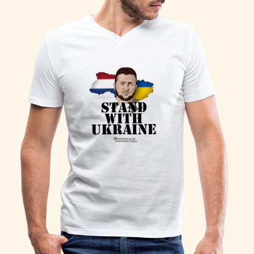 Ukraine T-Shirt Niederlande Stand with Ukraine - Männer Bio-T-Shirt mit V-Ausschnitt von Stanley & Stella