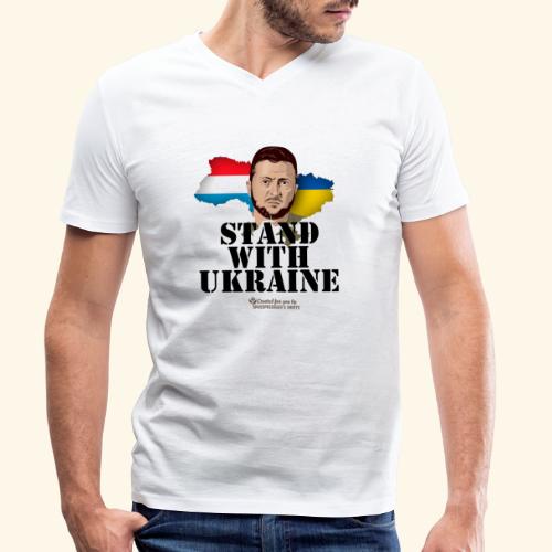 Ukraine Luxemburg T-Shirt Design - Stanley/Stella Männer Bio-T-Shirt mit V-Ausschnitt