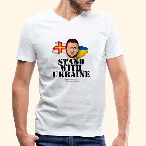 Ukraine Unterstützer Merch Insel Guernsey - Stanley/Stella Männer Bio-T-Shirt mit V-Ausschnitt