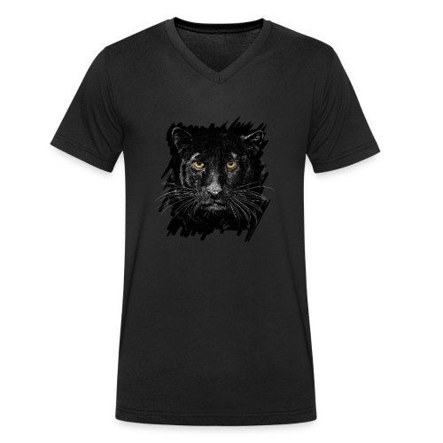 Schwarzer Panther - Männer Bio-T-Shirt mit V-Ausschnitt von Stanley & Stella