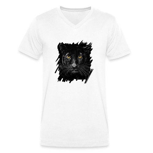 Schwarzer Panther - Stanley/Stella Männer Bio-T-Shirt mit V-Ausschnitt