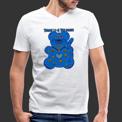 Thank U 4 the music * bear-cat in blue - Stanley/Stella Men's Organic V-Neck T-Shirt 