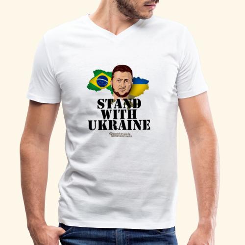 Ukraine T-Shirt Design Appell Stand with Ukraine - Männer Bio-T-Shirt mit V-Ausschnitt von Stanley & Stella