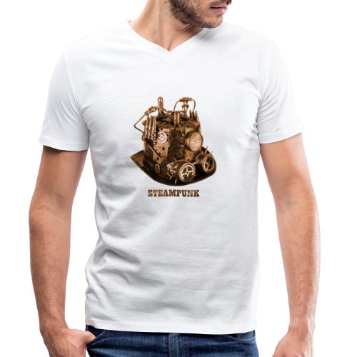 Steampunk Helm Hut Zahnrad - Männer Bio-T-Shirt mit V-Ausschnitt von Stanley & Stella
