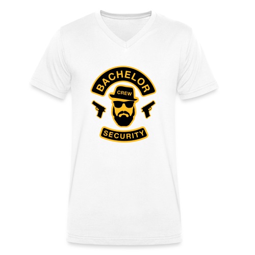 Bachelor Security - JGA T-Shirt - Bräutigam Shirt - Männer Bio-T-Shirt mit V-Ausschnitt von Stanley & Stella