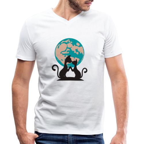 2 chats planète 1 - T-shirt bio col V Stanley/Stella Homme