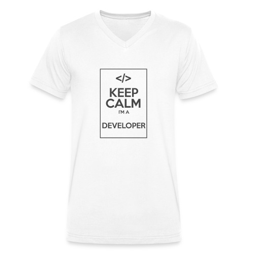 Keep Calm I'm a developer - Stanley/Stella Men's Organic V-Neck T-Shirt 