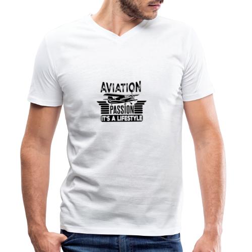 Aviation Passion It's A Lifestyle - Stanley/Stella Men's Organic V-Neck T-Shirt 