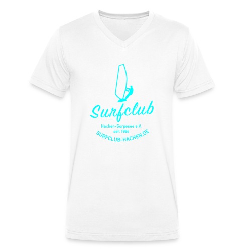 Surfclub cyan - Stanley/Stella Männer Bio-T-Shirt mit V-Ausschnitt