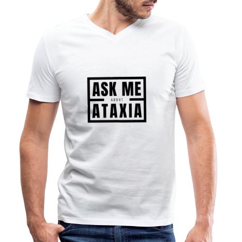 Pregúntame acerca de Ataxia Black - Camiseta ecológica hombre con cuello de pico de Stanley/Stella 