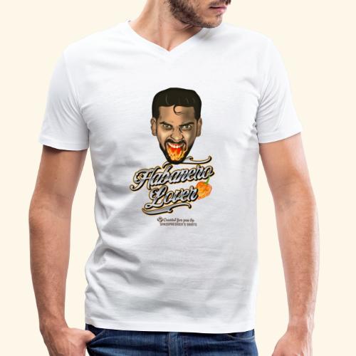 Chili Fan T-Shirt Habanero Lover - Männer Bio-T-Shirt mit V-Ausschnitt von Stanley & Stella