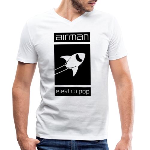airman logo, invert black - Stanley/Stella Männer Bio-T-Shirt mit V-Ausschnitt