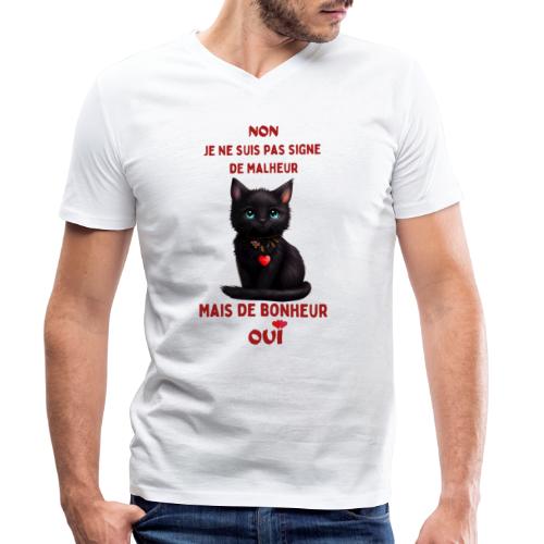 Chat noir du bonheur 1 - T-shirt bio col V Stanley/Stella Homme