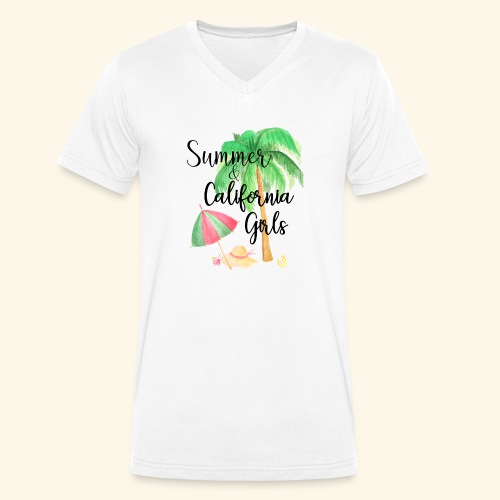 California Girl at Beach - Männer Bio-T-Shirt mit V-Ausschnitt von Stanley & Stella