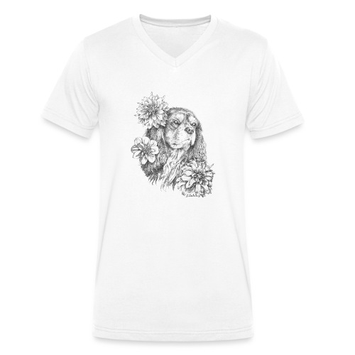 Dahlien Cavalier - Männer Bio-T-Shirt mit V-Ausschnitt von Stanley & Stella