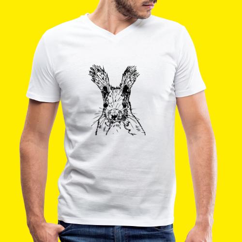 squirrel drawing - Stanley/Stella Men's Organic V-Neck T-Shirt 