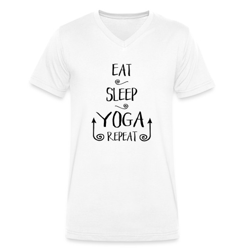 Eat Sleep Yoga - Stanley/Stella Männer Bio-T-Shirt mit V-Ausschnitt
