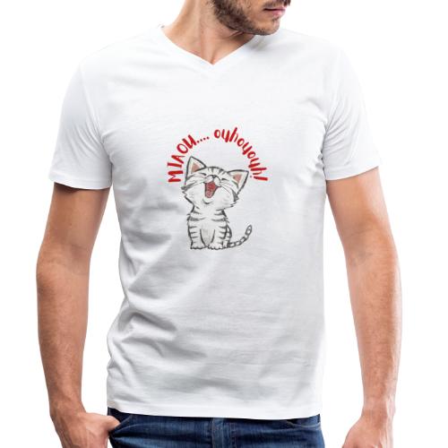 Chat gris miaou - T-shirt bio col V Stanley/Stella Homme