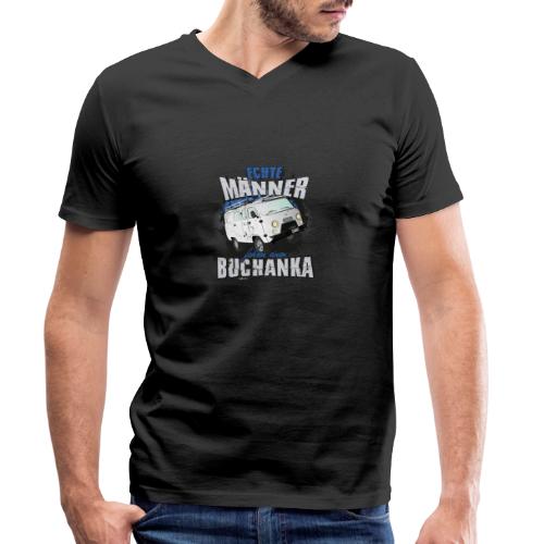 echte Männer fahren einen Buchanka - Stanley/Stella Männer Bio-T-Shirt mit V-Ausschnitt