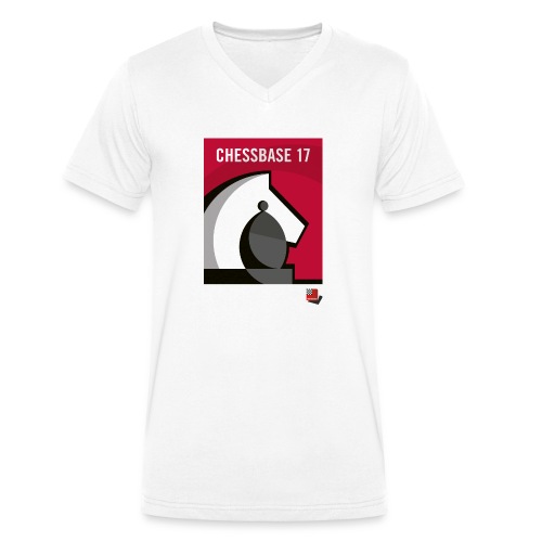 CHESSBASE 17 - Schach, Läufer, Springer - Camiseta ecológica con cuello de pico para hombre de Stanley/Stella
