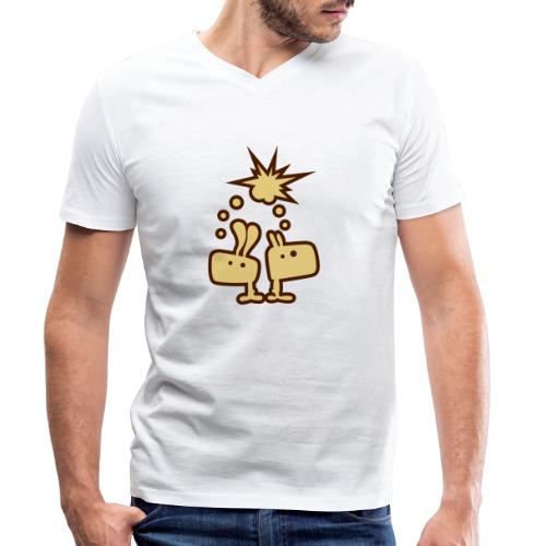 Brainstorm Brothers Hase Bunny Gedankenblitz - Männer Bio-T-Shirt mit V-Ausschnitt von Stanley & Stella