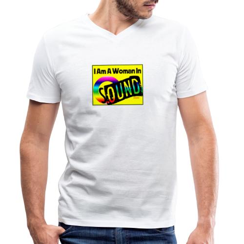 I am a woman in sound - rainbow - Men's Organic V-Neck T-Shirt by Stanley & Stella