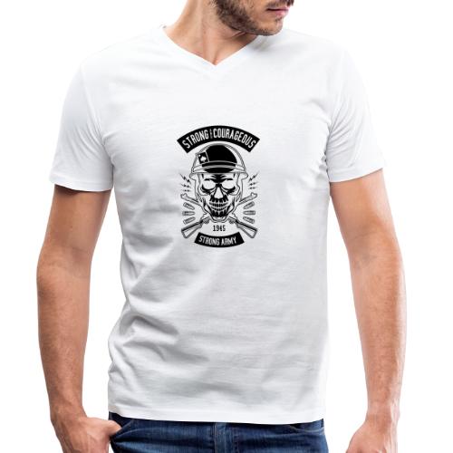 Army Skull - svart - Ekologisk T-shirt med V-ringning herr från Stanley & Stella