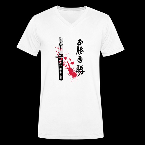 Katana-blod - Økologisk Stanley & Stella T-shirt med V-udskæring til herrer