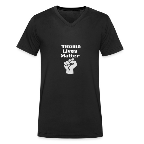 Fist Roma Lives Matter - Stanley/Stella Männer Bio-T-Shirt mit V-Ausschnitt