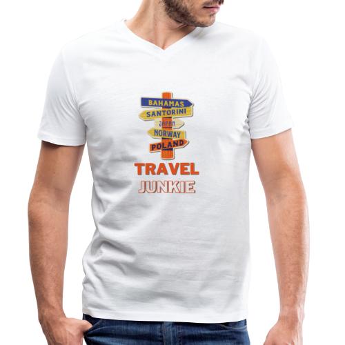 traveljunkie - i like to travel - Stanley/Stella Männer Bio-T-Shirt mit V-Ausschnitt