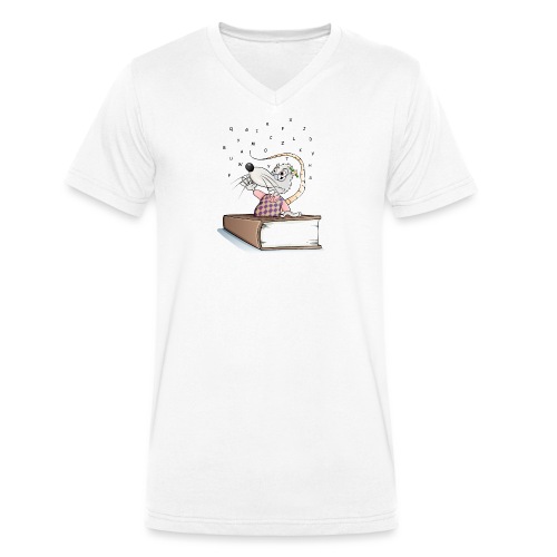 Leseratte - Stanley/Stella Männer Bio-T-Shirt mit V-Ausschnitt