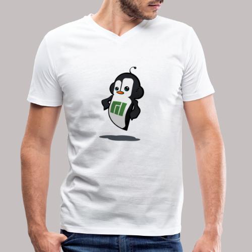 Manjaro Mascot confident right - Ekologiczna koszulka męska z dekoltem w serek Stanley & Stella