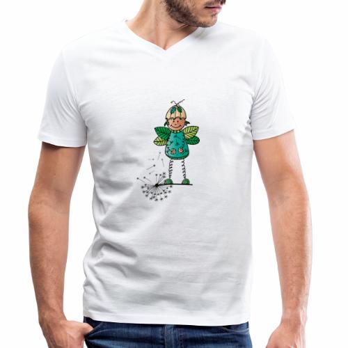 Blättermännchen Mia - Stanley/Stella Männer Bio-T-Shirt mit V-Ausschnitt