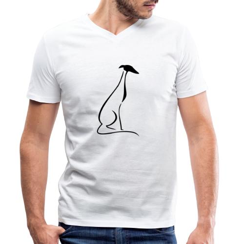 Sitzender Windhund - Stanley/Stella Männer Bio-T-Shirt mit V-Ausschnitt