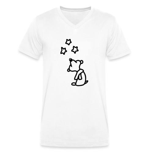 Bär - Sterne gucken - Männer Bio-T-Shirt mit V-Ausschnitt von Stanley & Stella