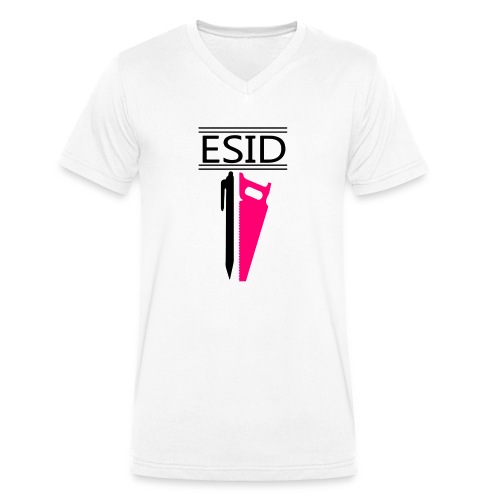 ESID Zwart-roze - Stanley/Stella Mannen bio-T-shirt met V-hals