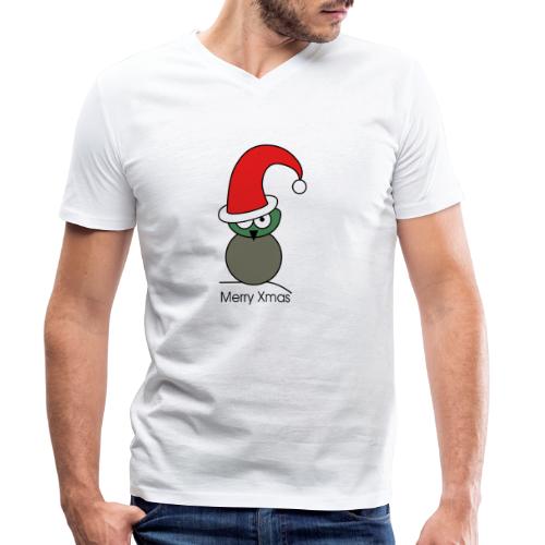 Owl - Merry Xmas - T-shirt bio col V Stanley/Stella Homme